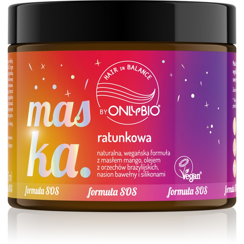 Hair in Balance by ONLYBIO Maska ratunkowa do każdej porowatości włosów 200ml