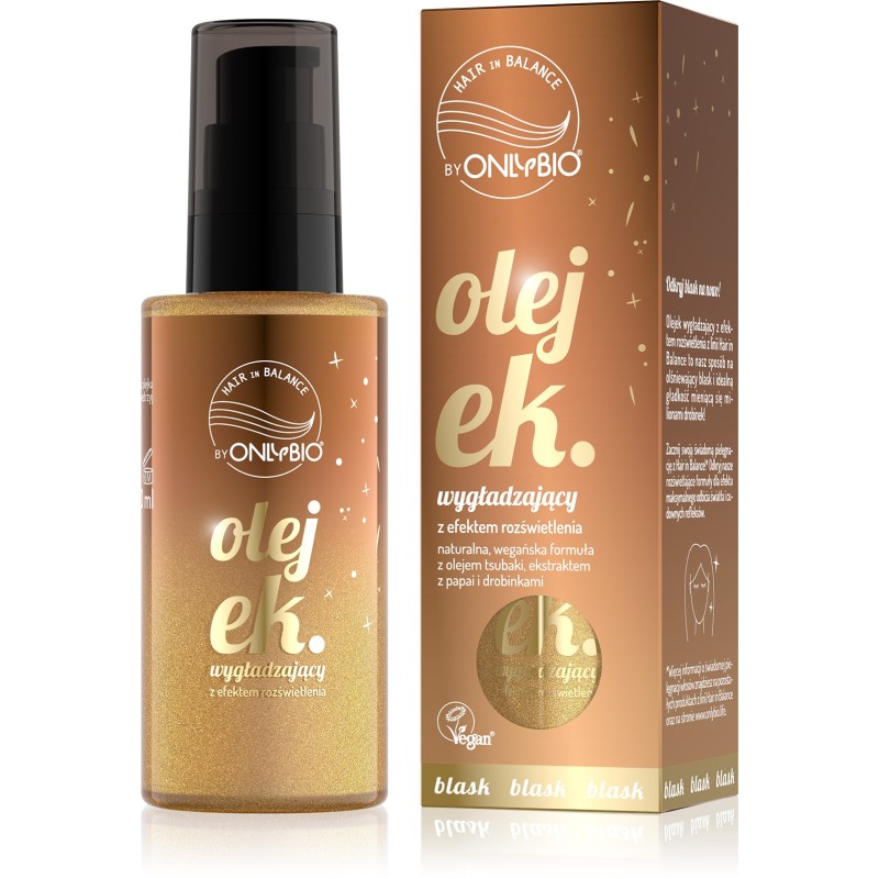 Hair in Balance by ONLYBIO Olejek wygładzający z efektem rozświetlenia 70ml