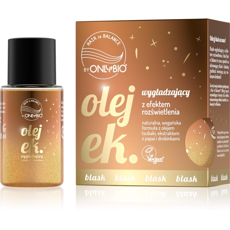 Hair in Balance by ONLYBIO Olejek wygładzający z efektem rozświetlenia 20ml