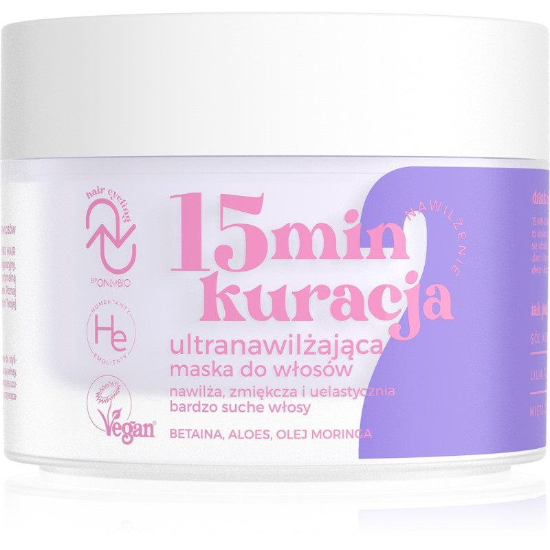 Hair Cycling by ONLYBIO Nawilżenie 15minutowa kuracja ultranawilżająca maska do włosów 280ml