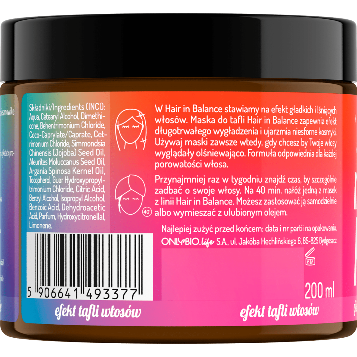 Hair in Balance by ONLYBIO Maska do tafli 200 ml