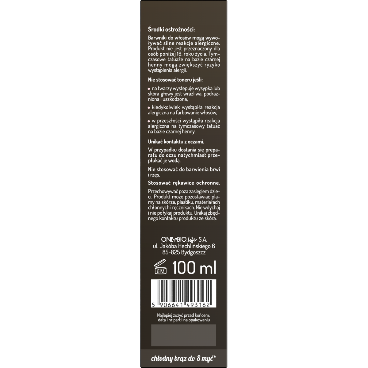 Hair in Balance by ONLYBIO Toner Gorzka Czekolada 100 ml