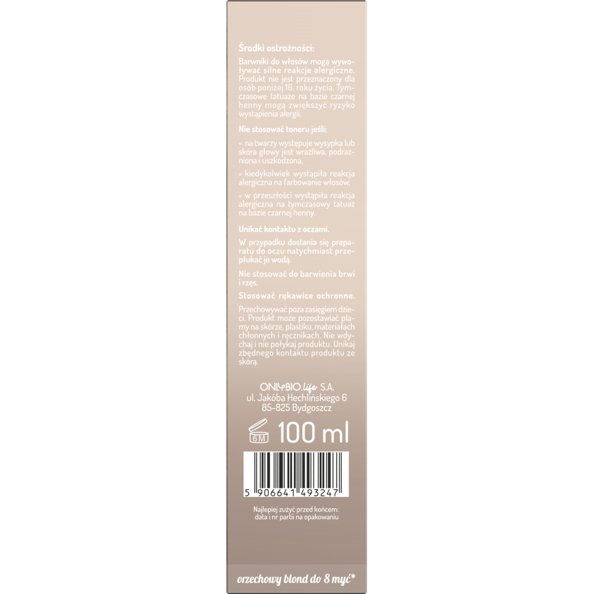 Hair in Balance by ONLYBIO Toner Lody Orzechowe 100 ml