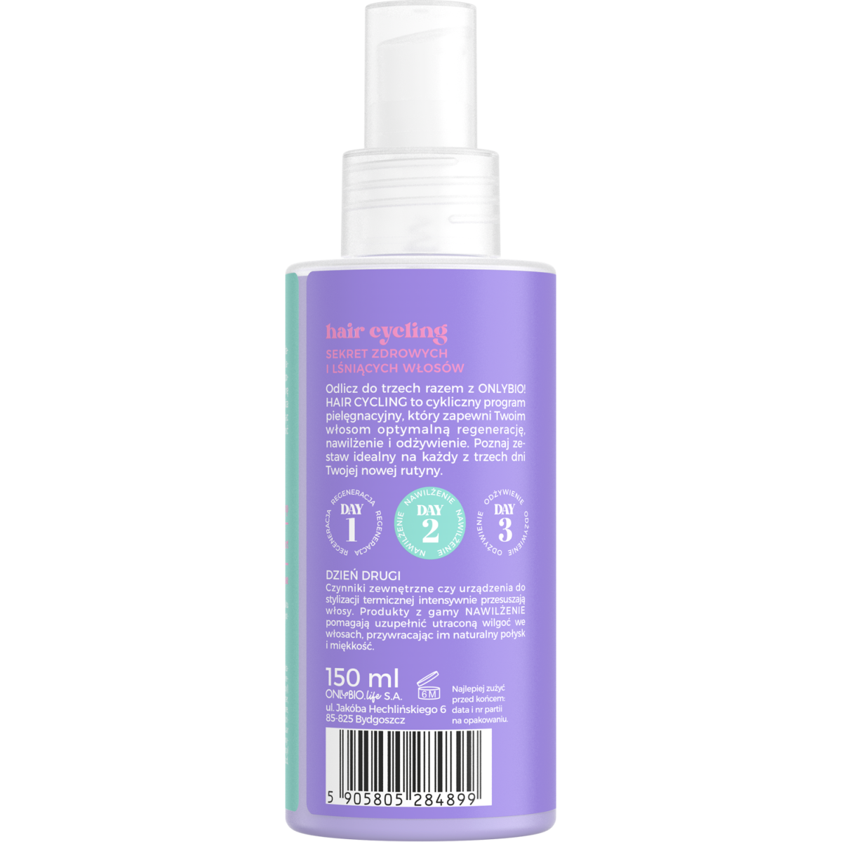 Hair Cycling by ONLYBIO Nawilżenie serum silnie nawilżające 150ml