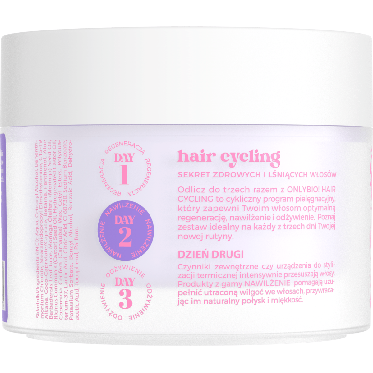 Hair Cycling by ONLYBIO Nawilżenie 15minutowa kuracja ultranawilżająca maska do włosów 280ml