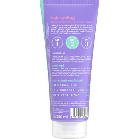 Hair Cycling by ONLYBIO Nawilżenie 2 minutowa maska ekspresowa do włosów 200ml