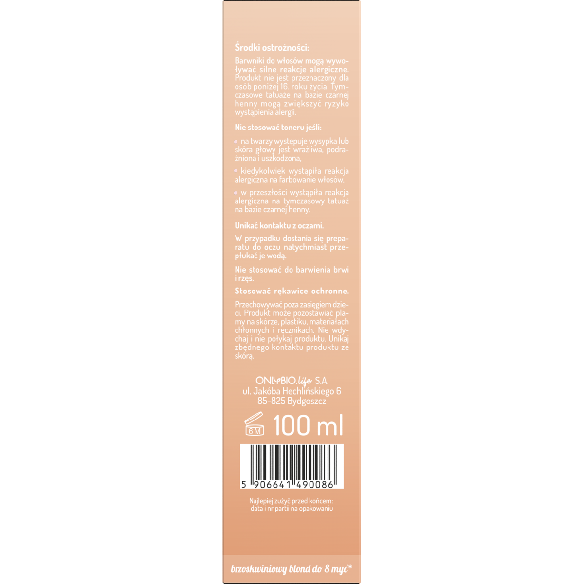 Hair in Balance by ONLYBIO Toner brzoskwiniowo-śmietankowy 100ml