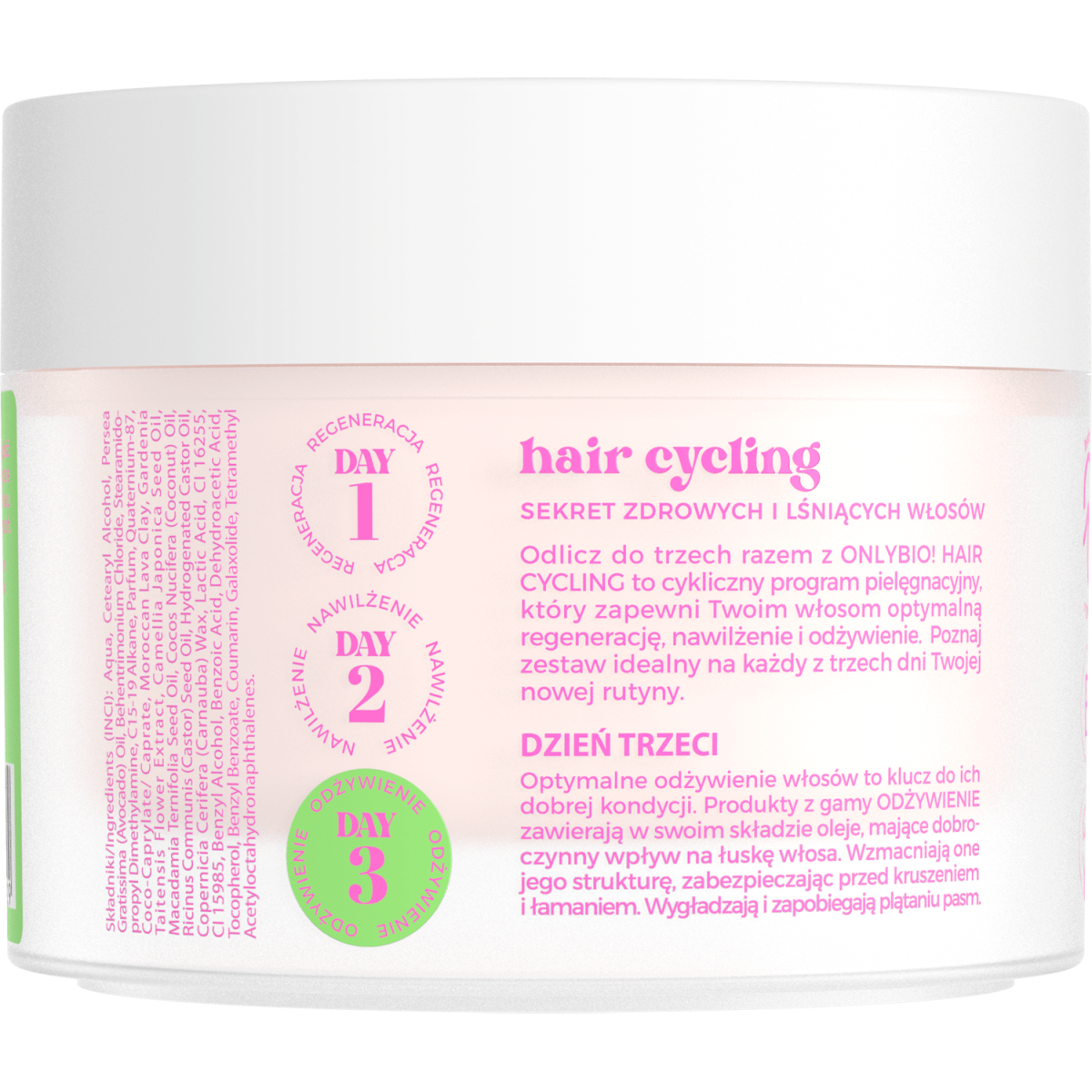 Hair Cycling by ONLYBIO Odżywienie 15minutowa kuracja intensywnie odżywcza maska do włosów 280ml