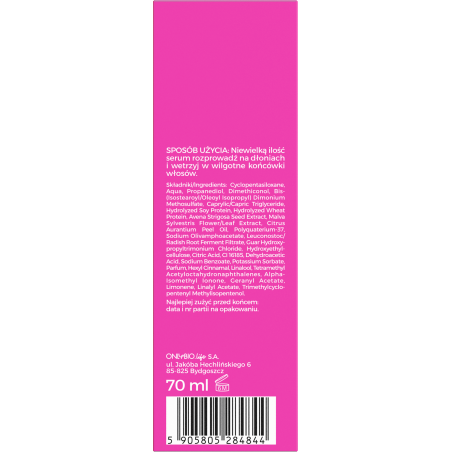 Hair Cycling by ONLYBIO Regeneracja serum na końcówki 70ml