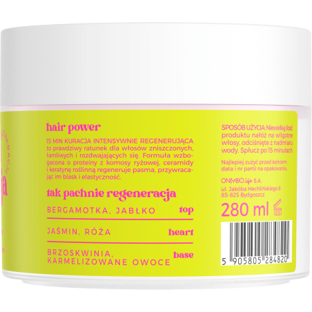 Hair Cycling by ONLYBIO Regeneracja 15 minutowa kuracja maska S.O.S! do włosów 280ml