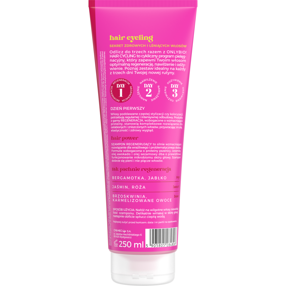 Hair Cycling by ONLYBIO Regeneracja szampon do włosów i skóry głowy 250ml