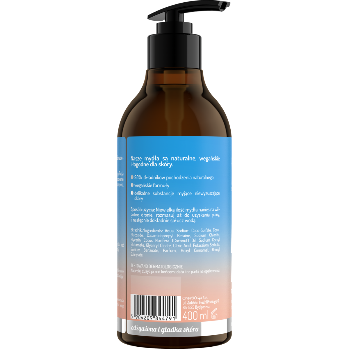 Hand in Balance by ONLYBIO Mydło do rąk kokos 400ml