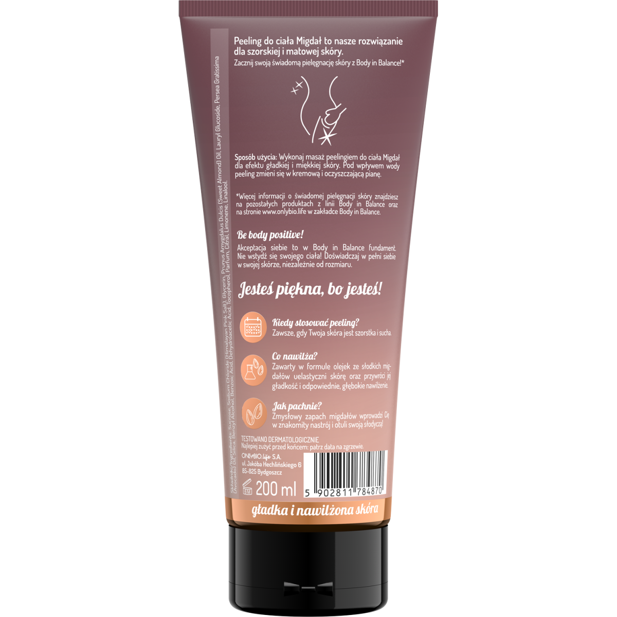 Body in Balance by ONLYBIO Peeling do ciała migdałowy 200ml