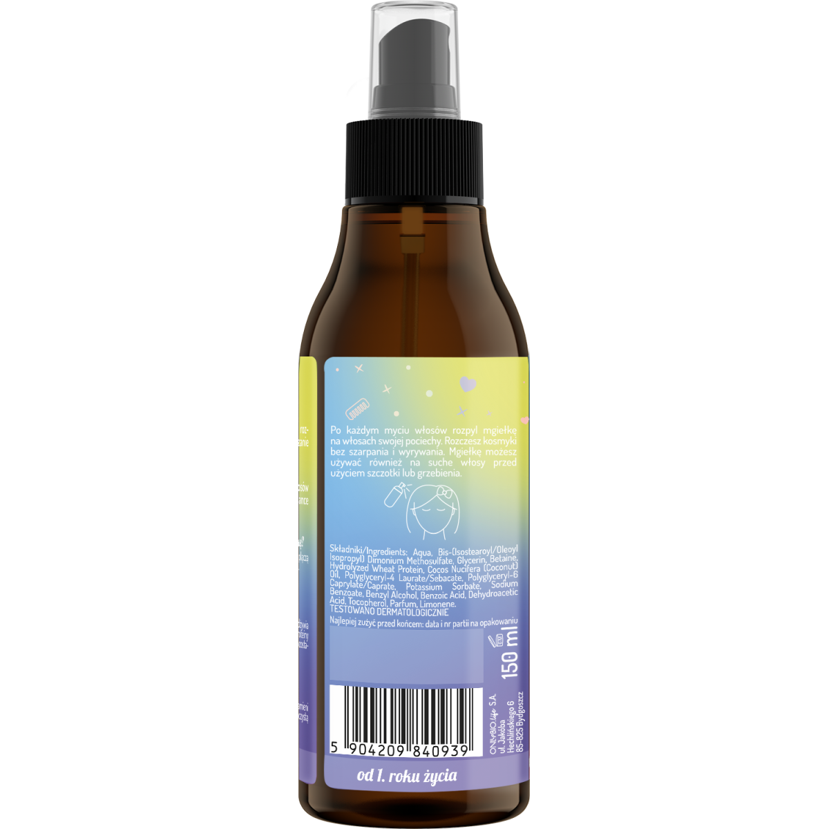 Hair in Balance Kids by ONLYBIO Mgiełka dla dzieci ułatwiająca rozczesywanie włosów 150ml