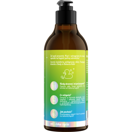 Body in Balance Kids by ONLYBIO Żel pod prysznic dla dzieci kiwi i winogrono 400ml