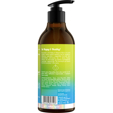Body in Balance Kids by ONLYBIO Żel pod prysznic dla dzieci kiwi i winogrono 400ml