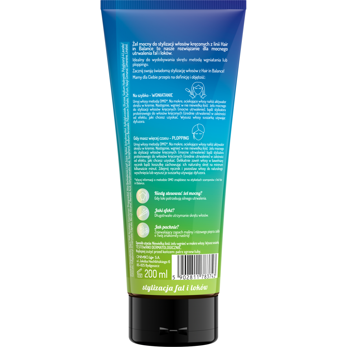 Hair in Balance by ONLYBIO Żel mocny do stylizacji włosów kręconych 200ml