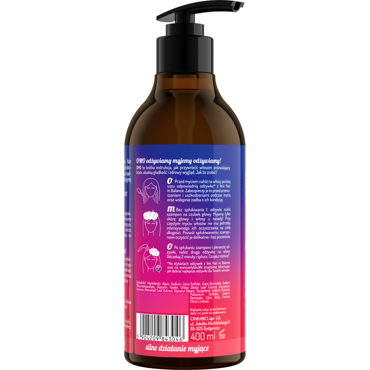Hair in Balance by ONLYBIO Rypacz Szampon intensywnie oczyszczający 400ml