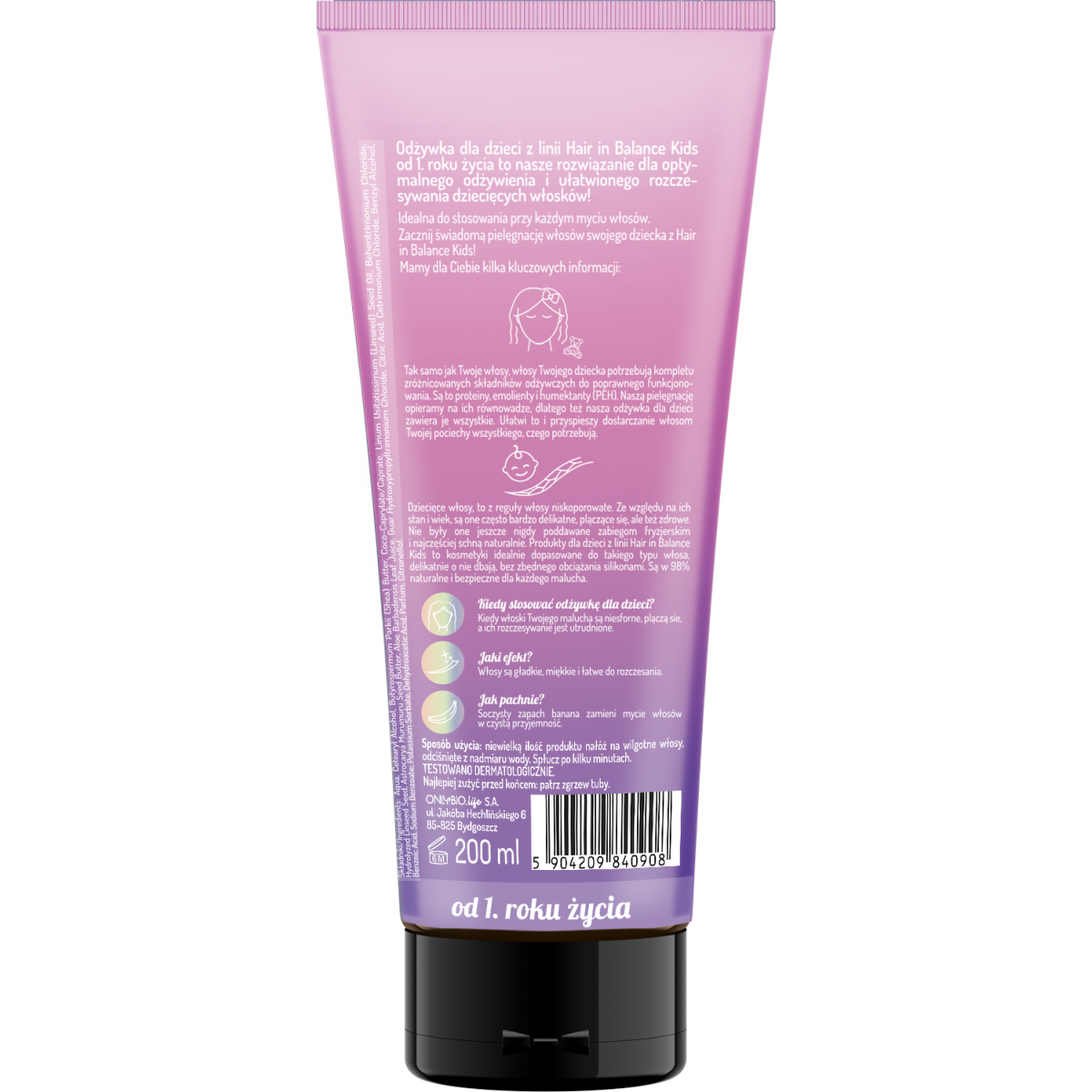 Hair in Balance Kids by ONLYBIO Odżywka dla dzieci 200ml