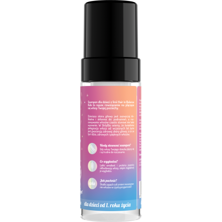 Hair in Balance KIDS by ONLYBIO Szampon w piance ułatwiający rozczesywanie włosów 150ml