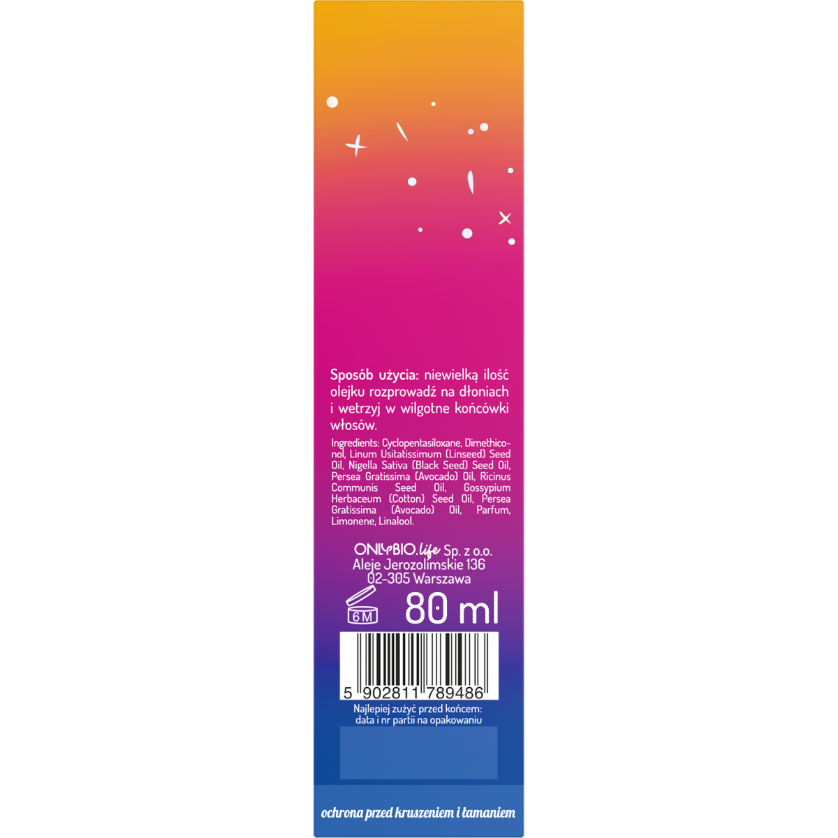 Hair in Balance by ONLYBIO olejek zabezpieczający końcówki 80ml