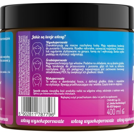 Hair in Balance by ONLYBIO Maska do włosów wysokoporowatych 400 ml