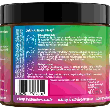 Hair in Balance by ONLYBIO Maska do włosów średnioporowatych 400 ml