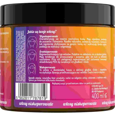 Hair in Balance by ONLYBIO Maska do włosów niskoporowatych 400 ml