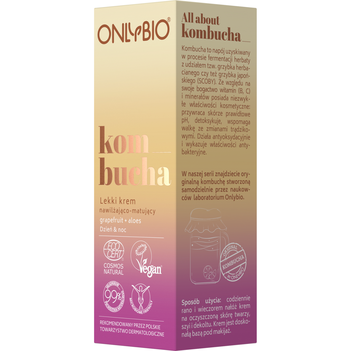 ONLYBIO Kombucha Lekki krem do twarzy nawilżająco-matujący 50 ml