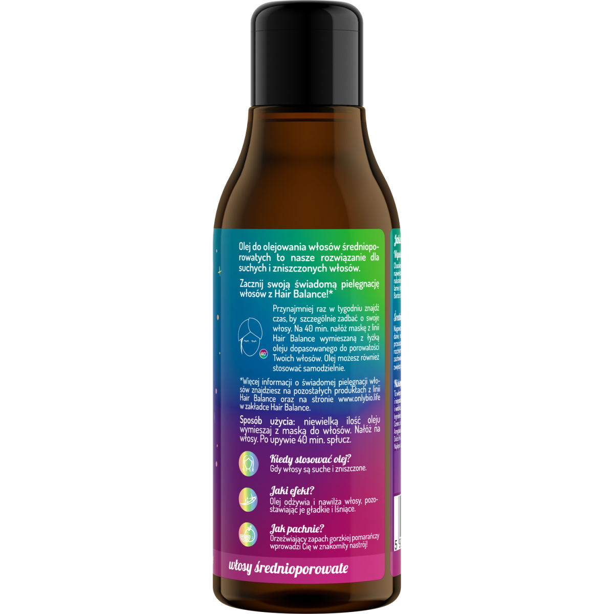 Hair in Balance by ONLYBIO Olej do olejowania do włosów średnioporowatych 150 ml