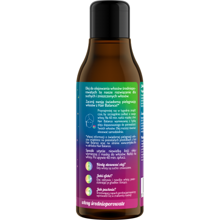 Hair in Balance by ONLYBIO Olej do olejowania do włosów średnioporowatych 150 ml