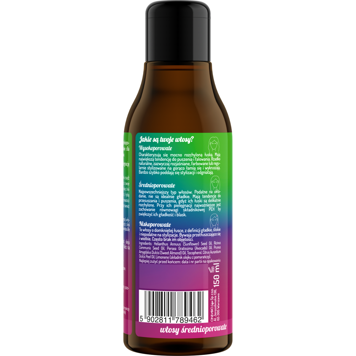 Hair in Balance by ONLYBIO Olej do olejowania do włosów średnioporowatych 150 ml