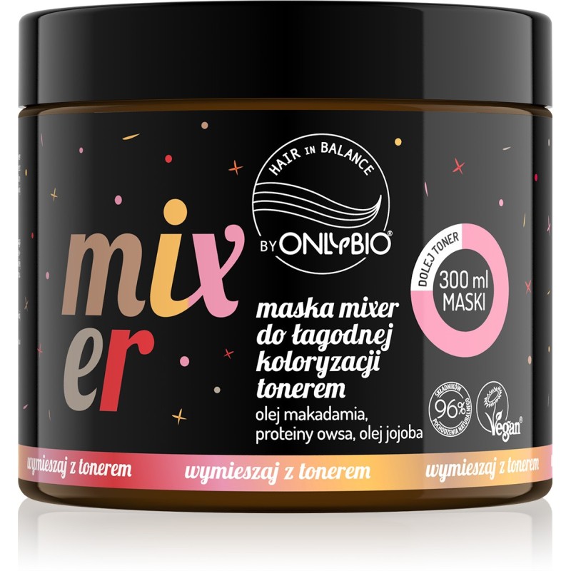 Hair in Balance by ONLYBIO Maska MIXER do łagodnej koloryzacji tonerem 300 ml