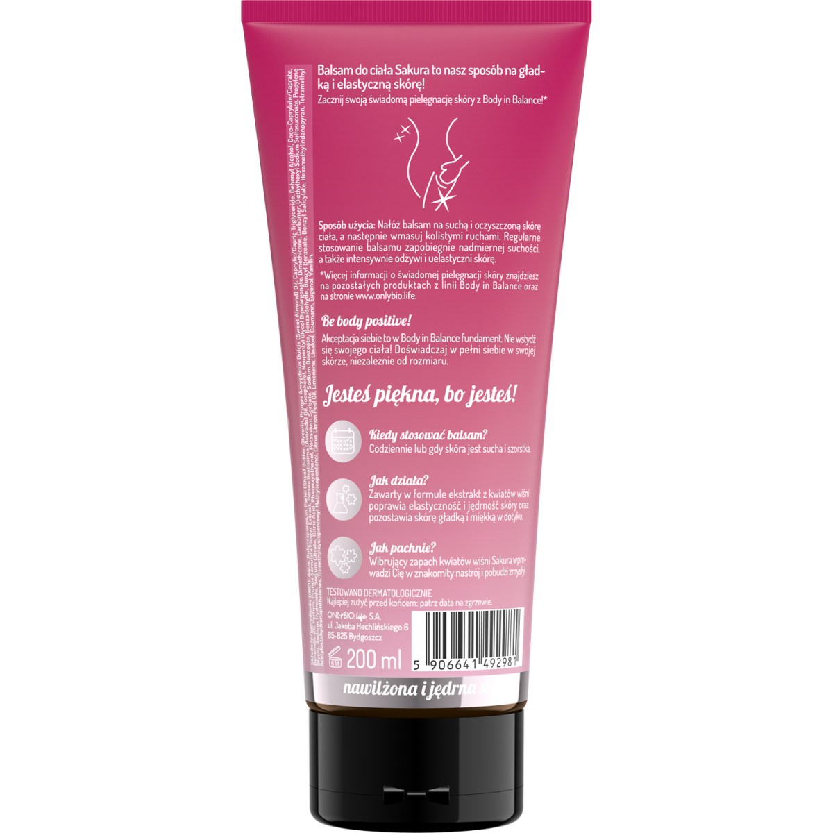 Body in Balance by ONLYBIO Balsam do ciała Sakura kwiat wiśni 200 ml