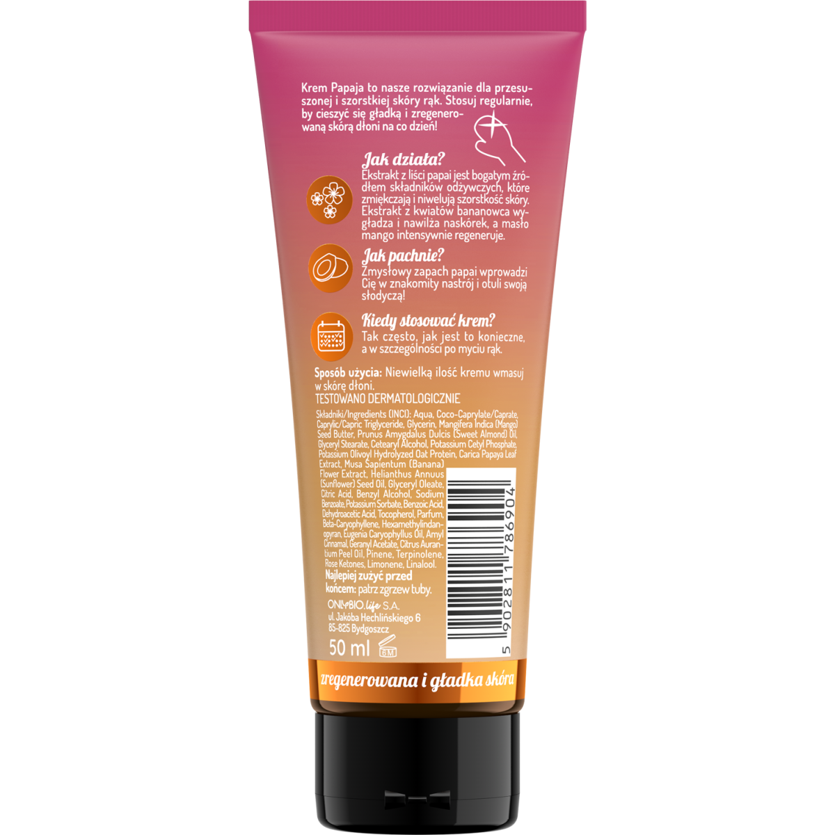 Body in balance by ONLYBIO Krem do rąk Papaja 50 ml
