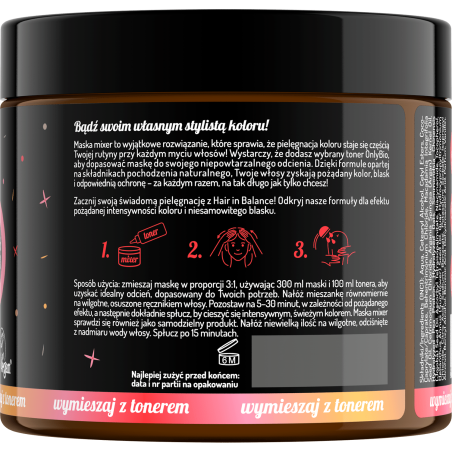 Hair in Balance by ONLYBIO Maska MIXER do łagodnej koloryzacji tonerem 300 ml