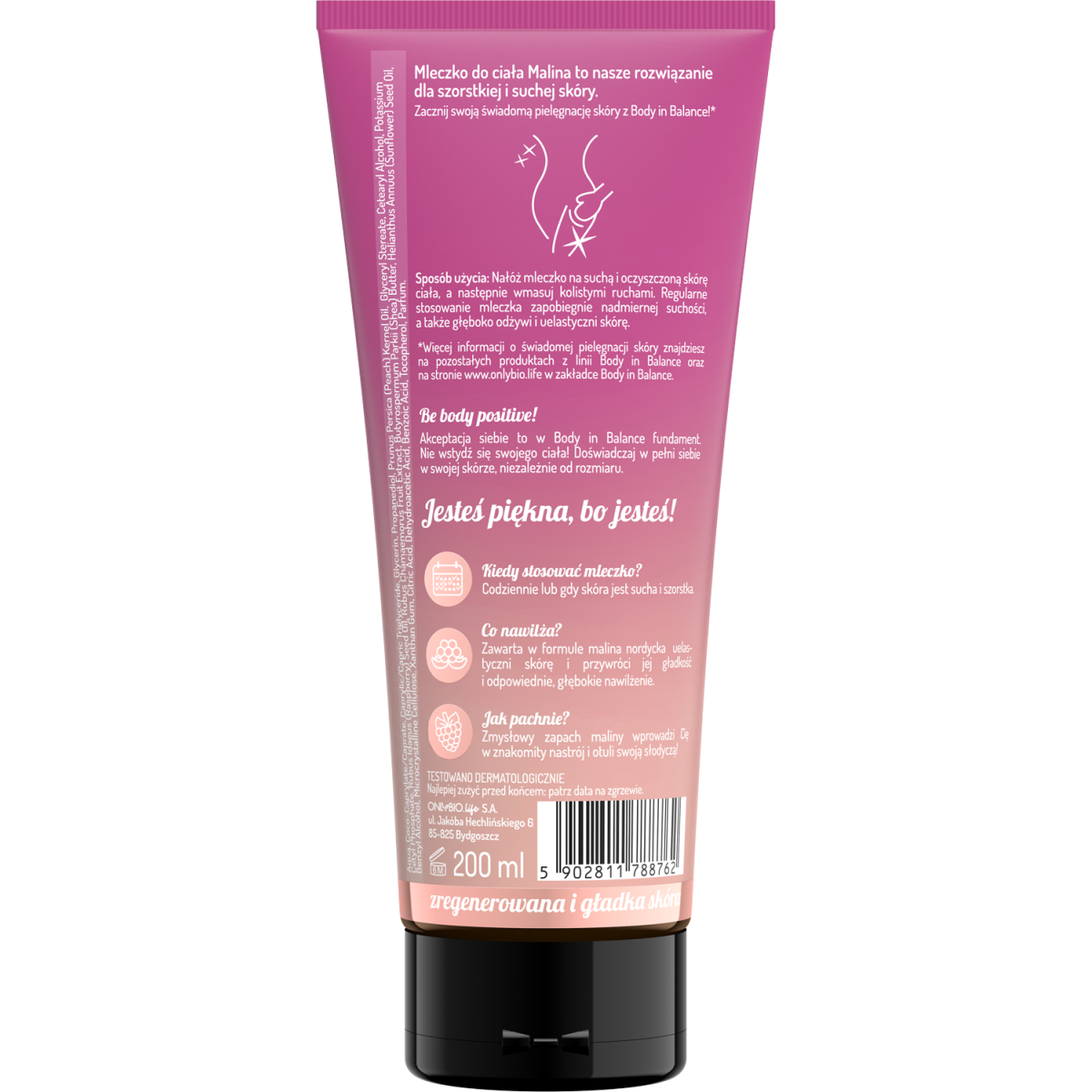 Body in Balance by ONLYBIO Mleczko do ciała Malina 200 ml