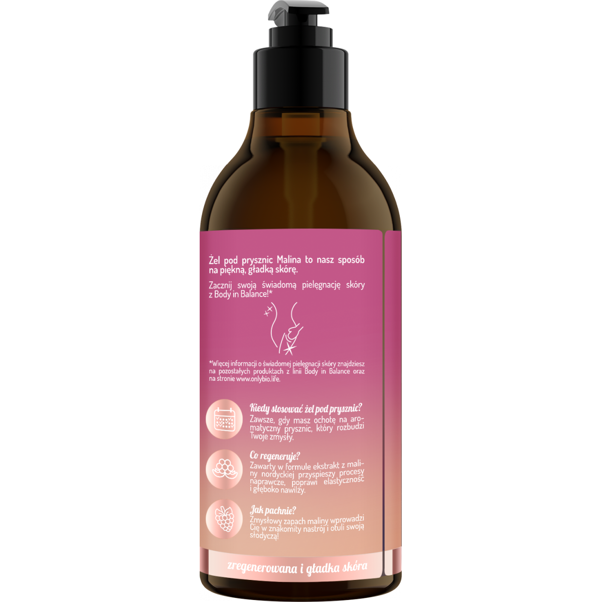 Body in Balance by ONLYBIO Żel pod prysznic Malina 400 ml