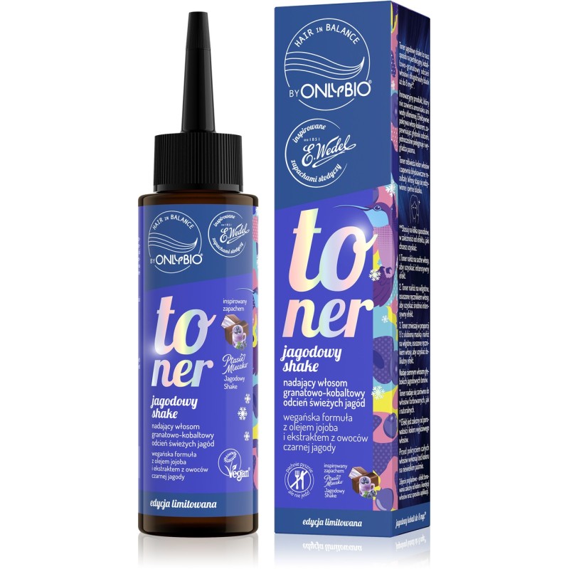 Hair in balance by OnlyBio x Wedel Toner Jagodowy Shake inspirowany zapachem Ptasie Mleczko Jagodowy Shake 100 ml