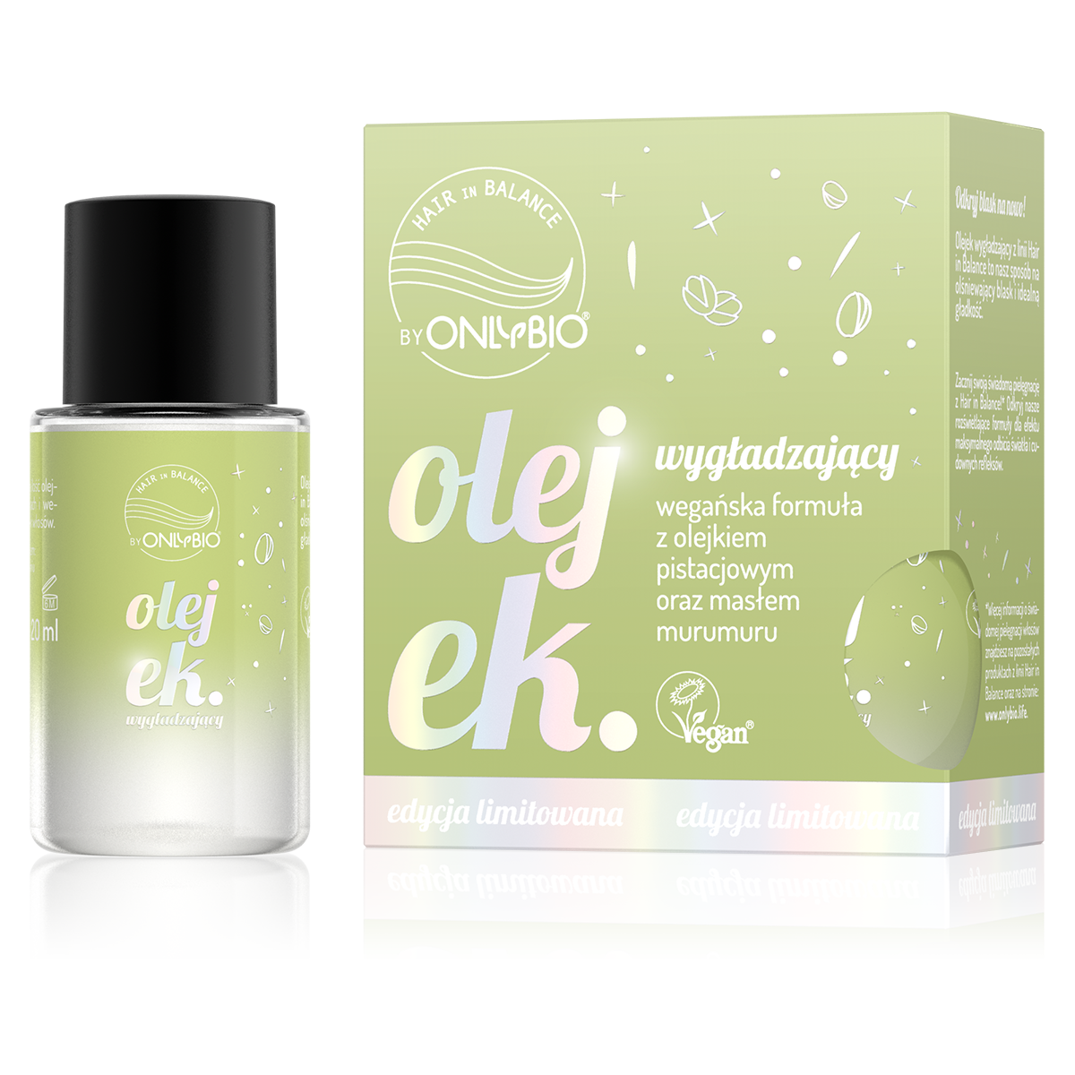 Hair in balance by OnlyBio Olejek wygładzający do włosów Pistacja 20 ml