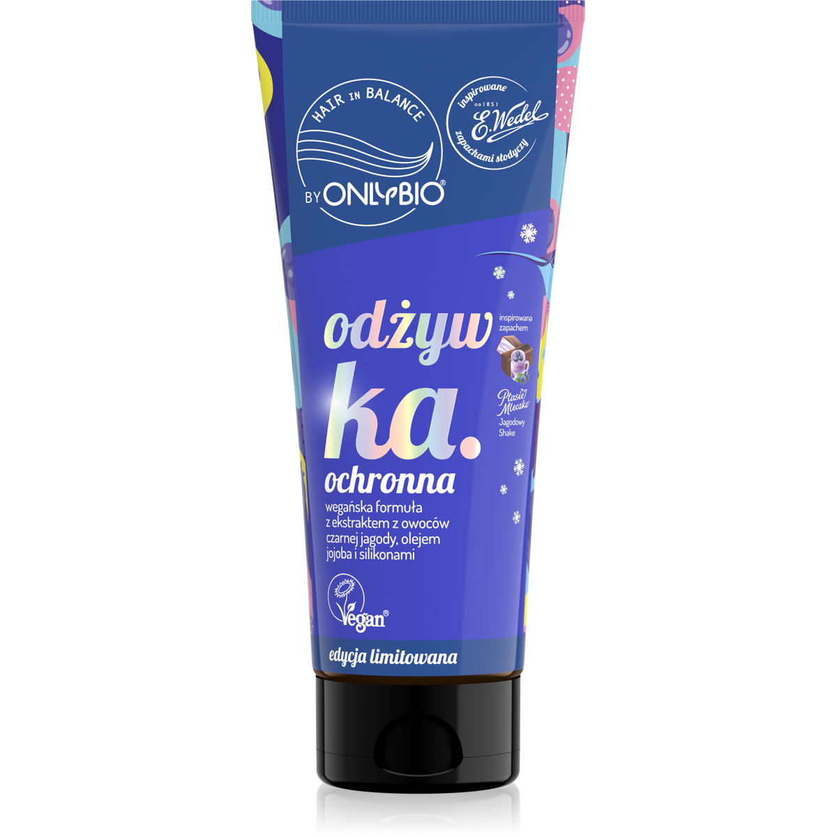 Hair in balance by OnlyBio x Wedel Odżywka ochronna inspirowana zapachem Ptasie Mleczko Jagodowy Shake 200 ml