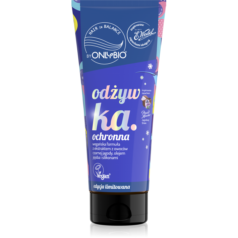 Hair in balance by OnlyBio x Wedel Odżywka ochronna inspirowana zapachem Ptasie Mleczko Jagodowy Shake 200 ml