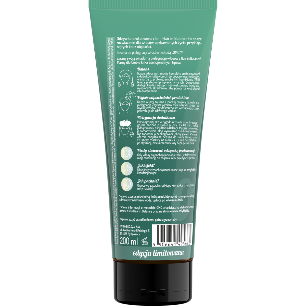 Hair in balance by OnlyBio Odżywka proteinowa Kiwi 200 ml