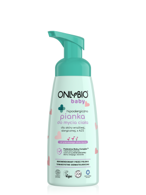 ONLYBIO Baby Hipoalergiczna pianka do ciała od pierwszego dnia życia 300 ml