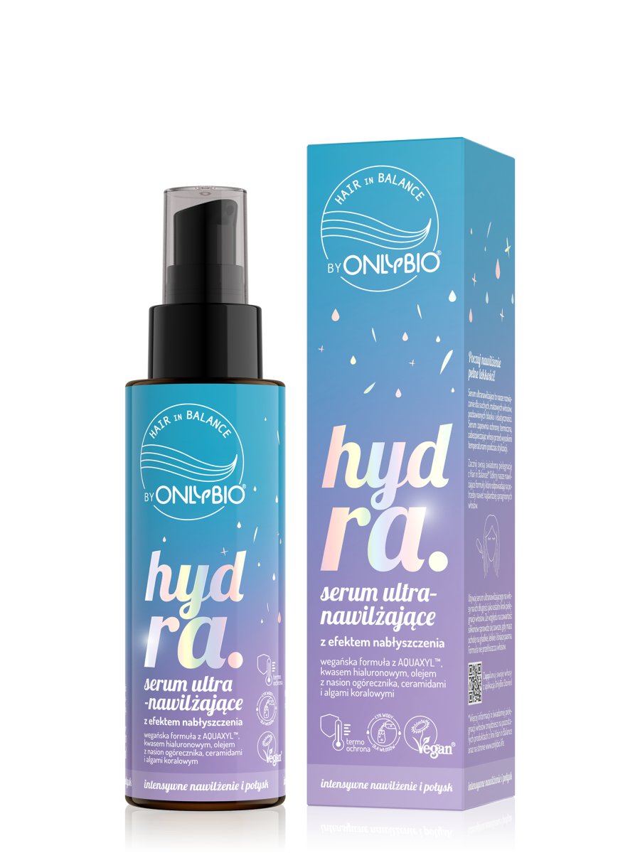 Hair in Balance by ONLYBIO Hydra Serum ultranawilżające z efektem nabłyszczenia, 100ml