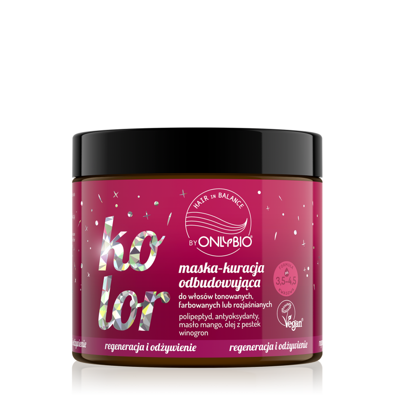 Hair in Balance by ONLYBIO Kolor Maska - kuracja odbudowująca 280 ML