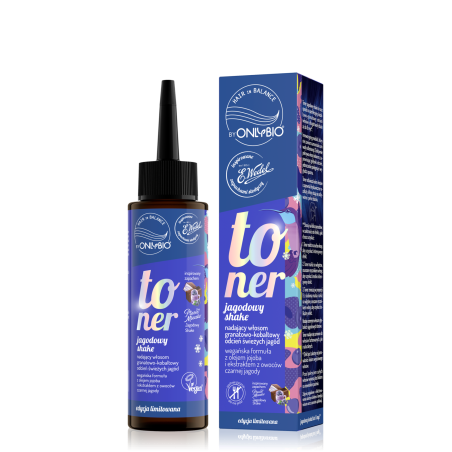Hair in balance by OnlyBio x Wedel Toner Jagodowy Shake inspirowany zapachem Ptasie Mleczko Jagodowy Shake 100 ml