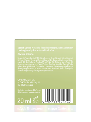 Hair in balance by OnlyBio Olejek wygładzający do włosów Pistacja 20 ml