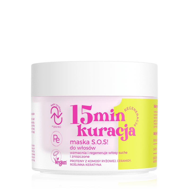 Hair Cycling by ONLYBIO Regeneracja 15 minutowa kuracja maska S.O.S! do włosów 280ml