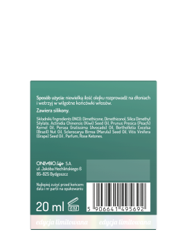 Hair in balance by OnlyBio Olejek wygładzający do włosów Kiwi 20 ml